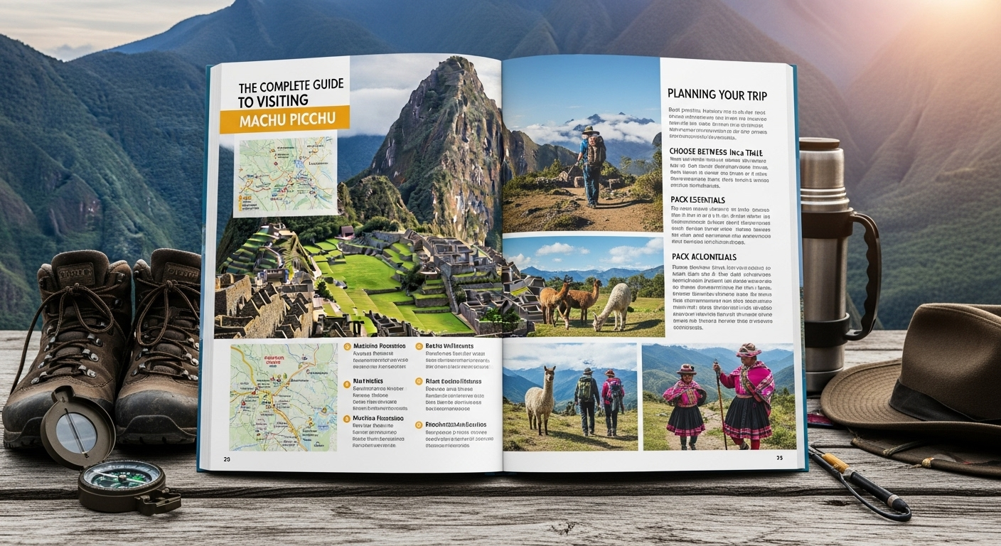 Machu Picchu en un día soleado de temporada seca