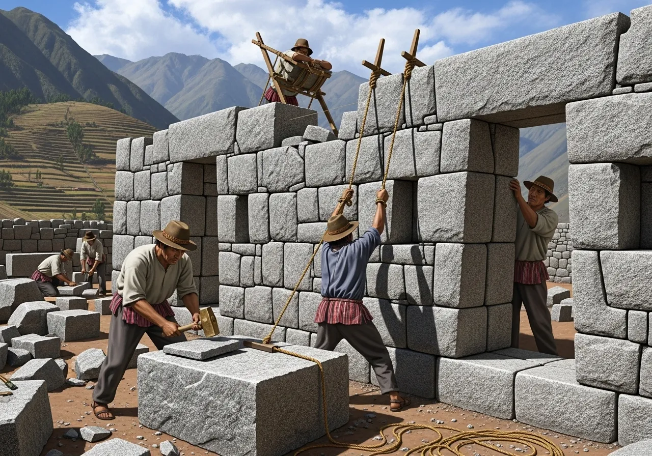 Detalle de un muro inca perfectamente ensamblado en Cusco.